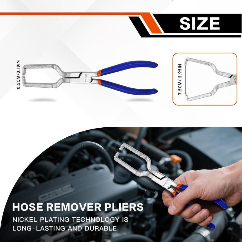 TOOLITIN Fuel Line Disconnect Pliers, 9 Inch Automotive Fuel Filter Removal Tool, Quick Release Hose Clip Pipe Clamp Plier for Car Repair - Image 3